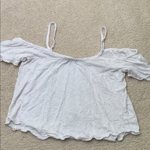 Cropped white off the shoulder tank top - Picture 2 of 2